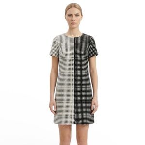 Vtg Betsey Johnson Pink Label Mod Checkered Shift Dress Split Grid 12
R